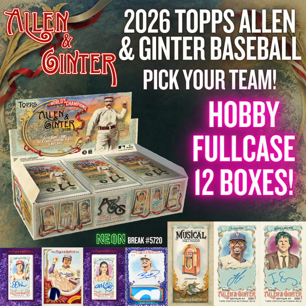 Break 5720 - 2026 Allen & Ginter Baseball Hobby - FULL CASE - Pick Your Team!