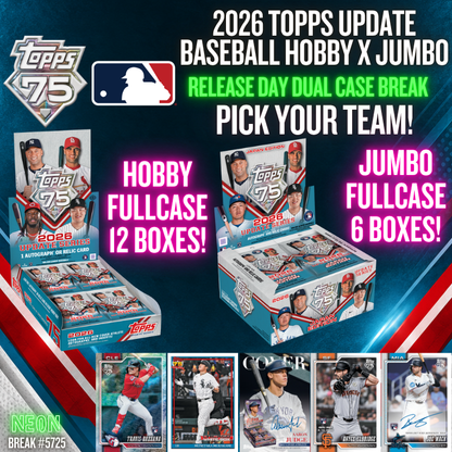 Break 5725 - 2026 Topps Update Baseball Hobby x Jumbo - RELEASE DAY DUAL CASE BREAK - Pick Your Team!