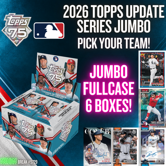 Break 5729 - 2026 MLB Update Series JUMBO - Full Case - Pick Your Team!