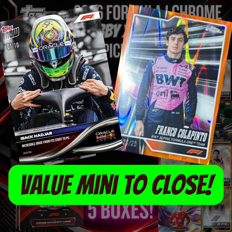 VALUE Mini to CLOSE Break 5728 - 2026 Formula 1 Chrome Hobby x Mega - 8 Box PYD!