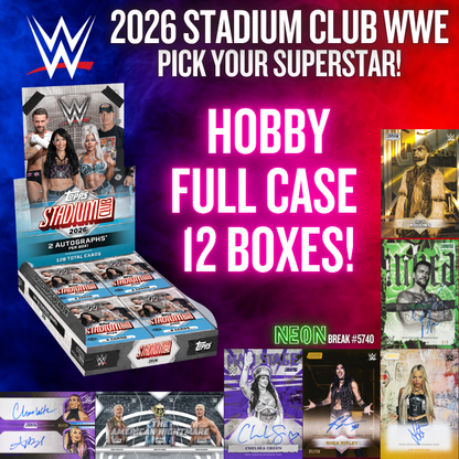 Break 5740 - 2026 WWE Stadium Club Hobby - FULL CASE - Pick Your Superstar!