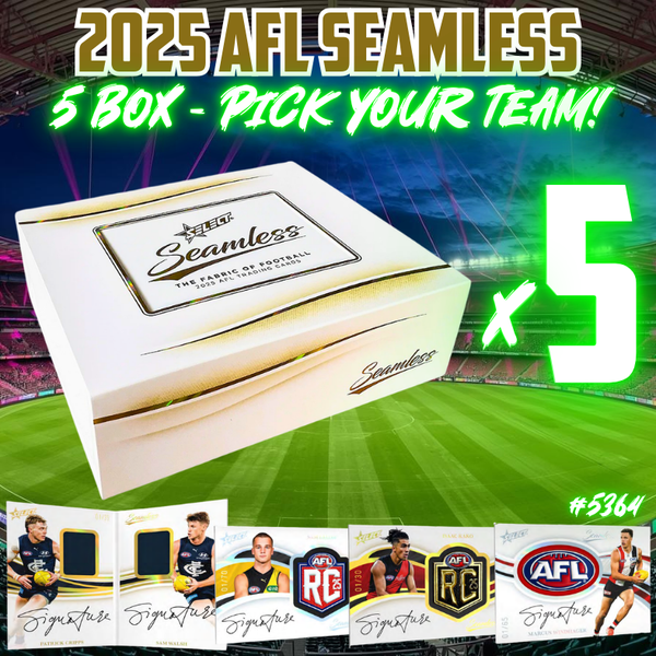 Break 5364 - Select 2025 AFL Seamless - 5 Box - Pick Your Team!