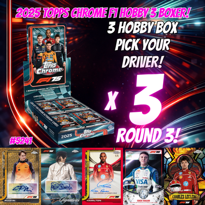 Break 5241 - 2025 Topps Chrome Formula 1 Racing Hobby - 3 Box Pick Your Driver! ROUND 3!