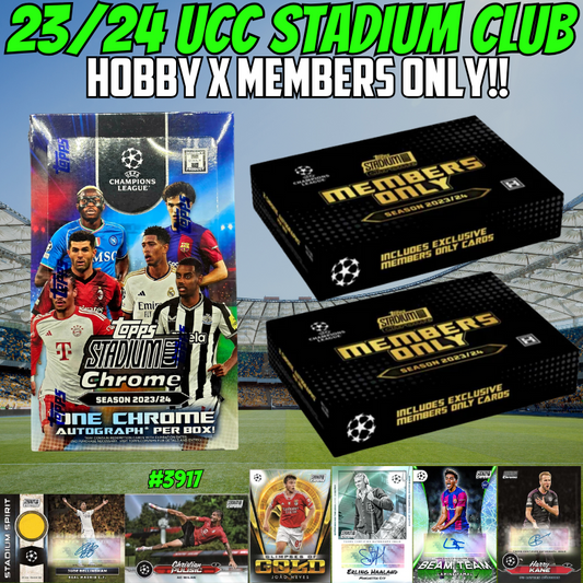 Break 3917 - 23/24 UEFA Club Comp Stadium Club HOBBY x MEMBERS ONLY - 3 Box Pick Your Team!