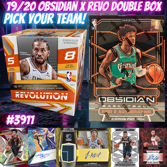 Break 3911 - NBA 19/20 Obsidian x Revo Hobby 2 Box - Pick Your Team!