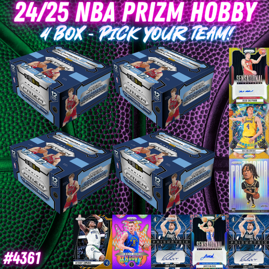 Break 4361 - NBA GRAIL HUNTING - 24/25 NBA Prizm HOBBY - 4 Box - Pick Your Team!