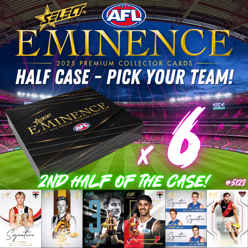 Break 5123 - 2025 AFL Eminence HALF CASE - Pick Your Team! ROUND2!