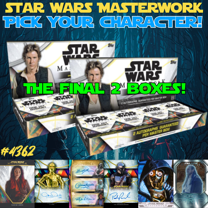 Break 4362 - 2024 Topps Star Wars Masterworks 2 Box Pick Your Character - HIGH END - 2 Autos Per Box!
