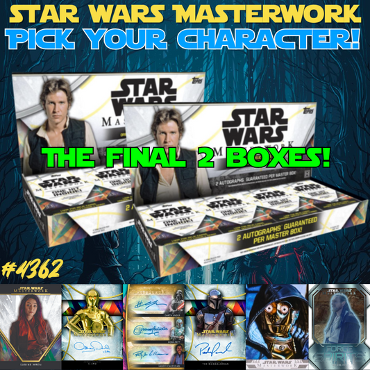 Break 4362 - 2024 Topps Star Wars Masterworks 2 Box Pick Your Character - HIGH END - 2 Autos Per Box!