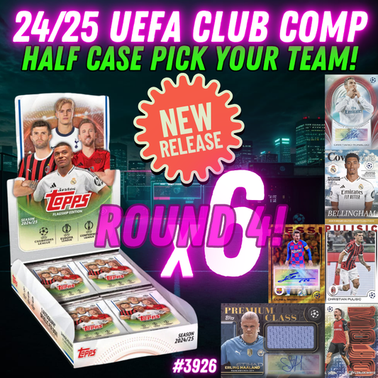 Break 3926 - 24/25 Topps UEFA Club Competition Hobby RELEASE DAY - Half Case - ROUND 4 - Pick Your Team!