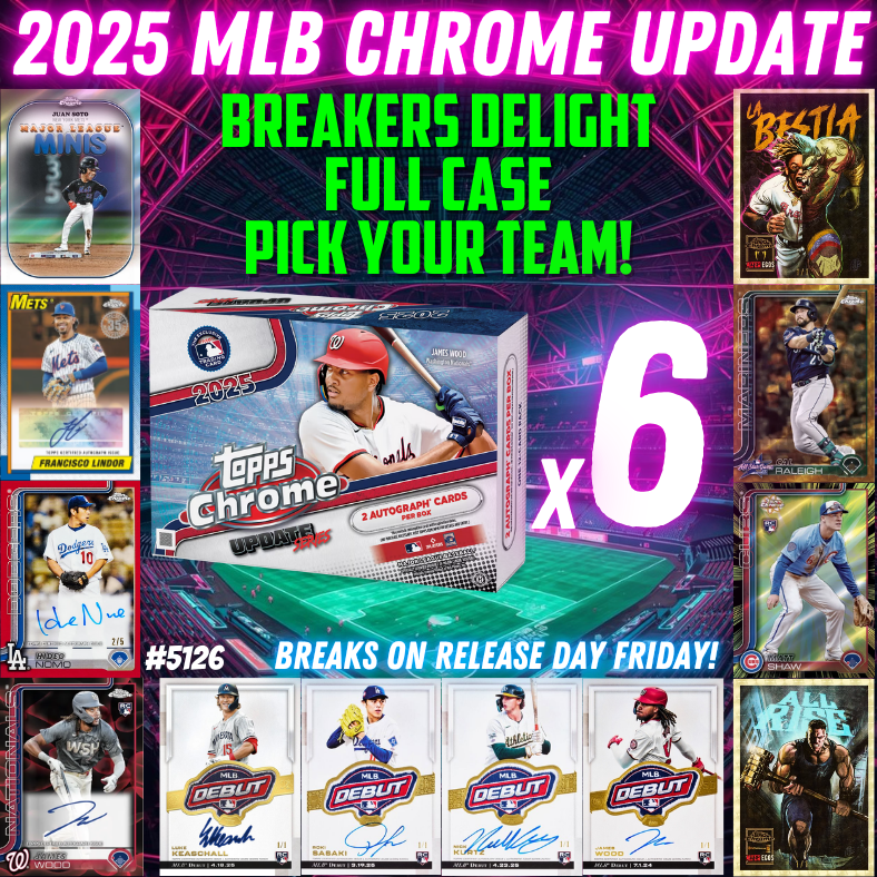 Break 5126 - 2025 MLB Chrome Update Breaker's Delight - FULL CASE - Pick Your Team!