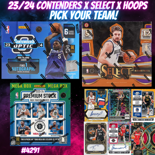 Break 4291 - NBA 23/24 Contenders x Select x Hoops 3 Box Mixer - Pick Your Team!