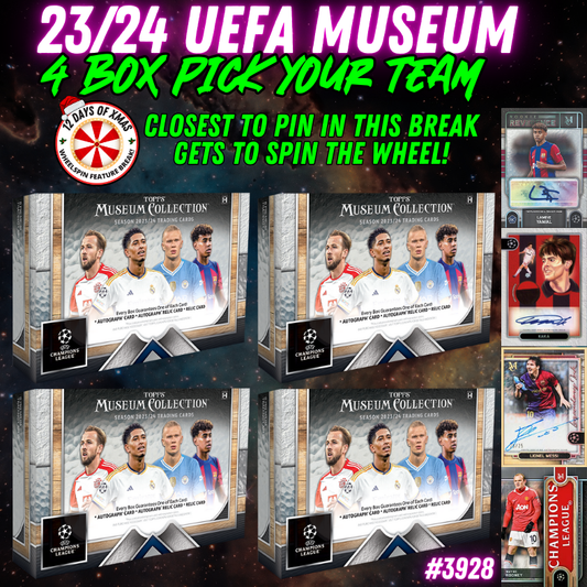 Break 3928 - 23/24 Topps UEFA Museum Collection - 4 Box - Pick Your Team!