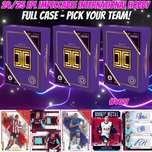 Break 4627 - 24/25 EPL Impeccable International Hobby - FULL CASE - Pick Your Team!