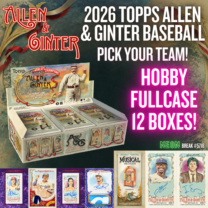 Break 5718 - 2026 Allen & Ginter Baseball Hobby - RELEASE DAY FULL CASE - Pick Your Team!