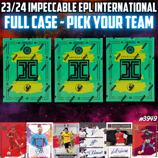 Break 3950 - 23/24 EPL Impeccable International Hobby - FULL CASE - Pick Your Team!