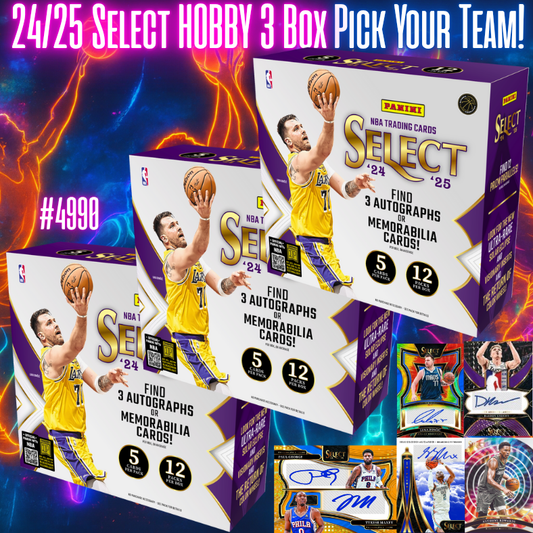 Break 4990 - 24/25 NBA Select TRIPLE Hobby - Pick Your Team!