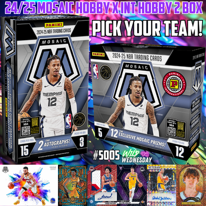 Break 5005 - NBA 24/25 Mosaic Hobby x Mosaic Intl. Hobby 2 Box - Pick Your Team!