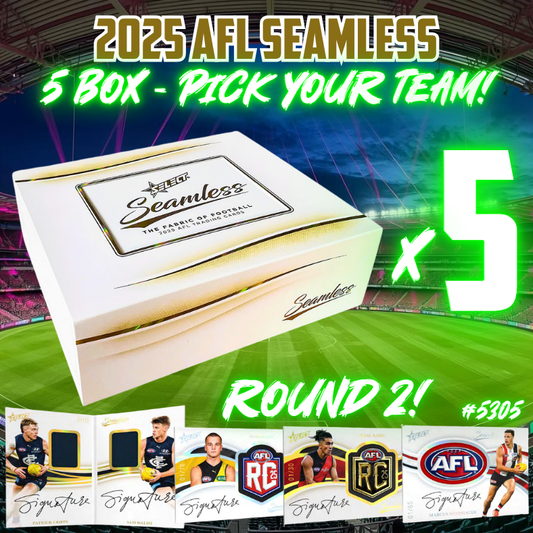 Break 5306 - Select 2025 AFL Seamless - 5 Box - Pick Your Team! ROUND 2!