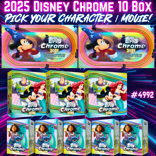 Break 4992 - 2025 Topps Disney Chrome Hobby 10 Box Mixer - Pick Your Movie / Character!