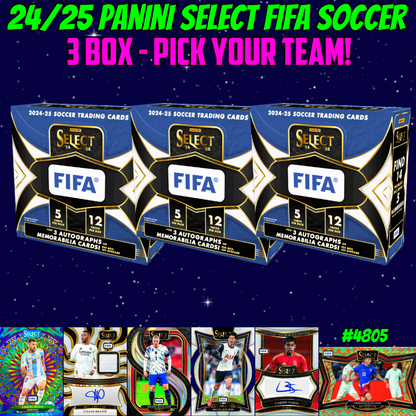 Break 4805 - 24/25 FIFA Select HOBBY - 3 BOX - Pick Your Team!