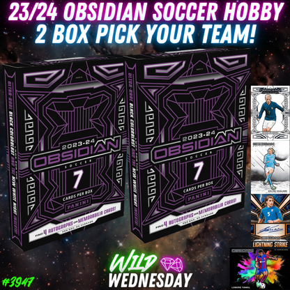 Break 3947 - 23/24 Obsidian Soccer HOBBY 2 Box - Pick Your Team/Player!