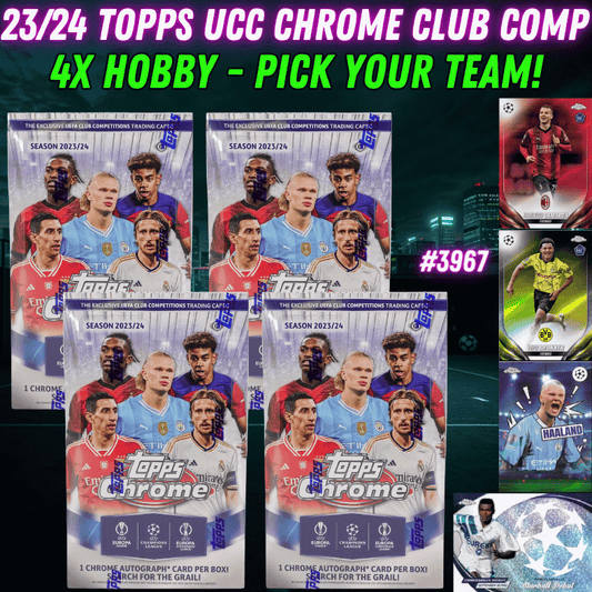 Break 3967 - 23/24 Topps UCC Chrome Club Competitions HOBBY - 4 Box - Pick Your Team!