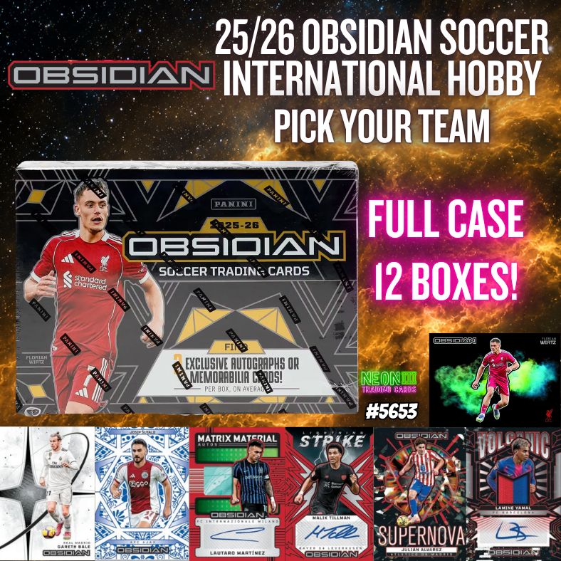 Break 5653 - 25/26 Obsidian Soccer International Hobby - FULL CASE - Pick Your Team!