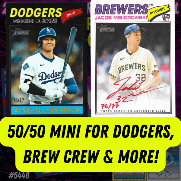 50/50 Mini for Dodgers, Brew Crew & MORE in Break 5448 - 2026 Topps Heritage Baseball - FULL CASE - PYT!