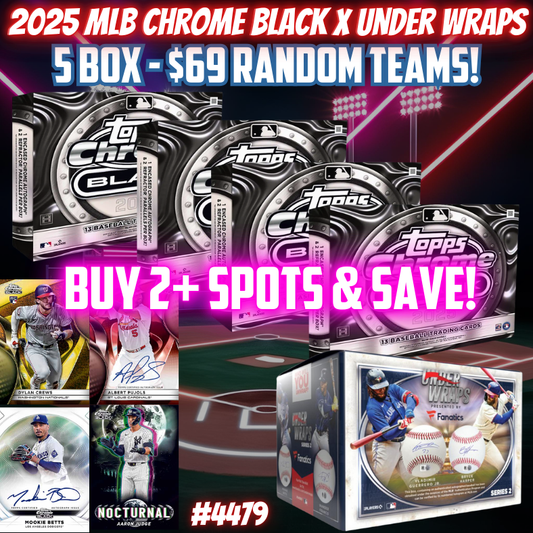 Break 4479 - 2025 MLB Chrome Black x Fanatics Under Wraps - RANDOM TEAMS!