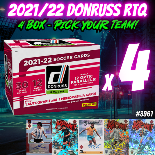 Break 3961 - 21/22 Donruss Soccer HOBBY 4 Box - Pick Your Team/Player!