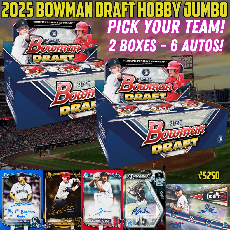 Break 5250 - 2025 Bowman Draft Hobby JUMBO 2Box - Pick Your Team!
