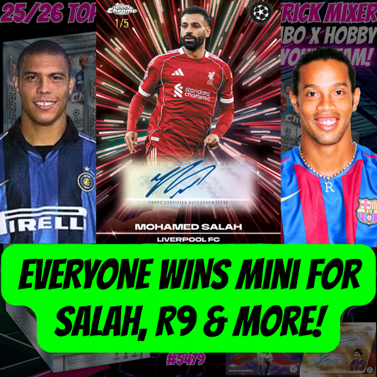 EVERYONE WINS Mini for Salah, R9 & more in Break 5479 - 25/26 Topps UCC Chrome Hat Trick Mixer - Breakers x Jumbo x Hobby! PYT!