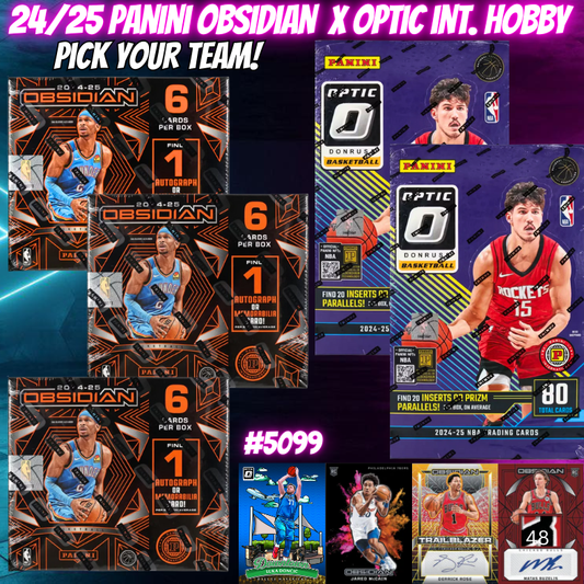 Break 5099 - 24/25 NBA Obsidian x Optic Int Color Blast x Downtown Hunt - Pick Your Team!