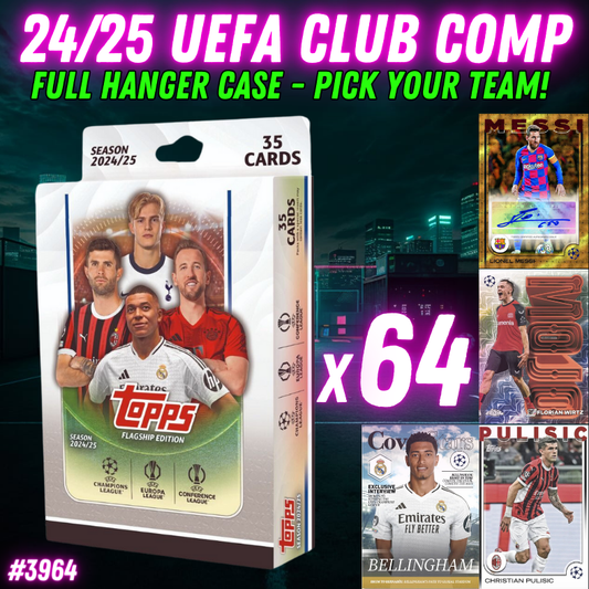 Break 3964 - 24/25 Topps UEFA Club Competition Hangers - FULL CASE - 64 BOXES - Pick Your Team!