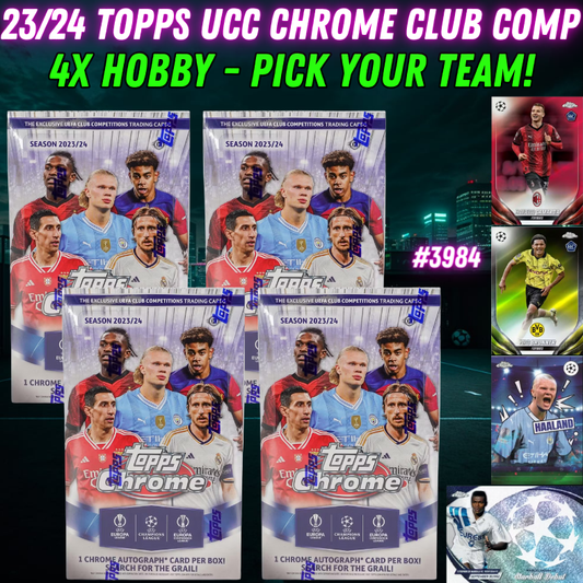 Break 3984 - 23/24 Topps UCC Chrome Club Competitions HOBBY - 4 Box - Pick Your Team!