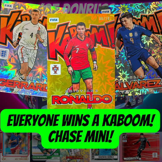 Everyone Wins A Kaboom! Chase Mini for Break 4643 - 24/25 Donruss Soccer Hobby - 4 Box - Pick Your Team!