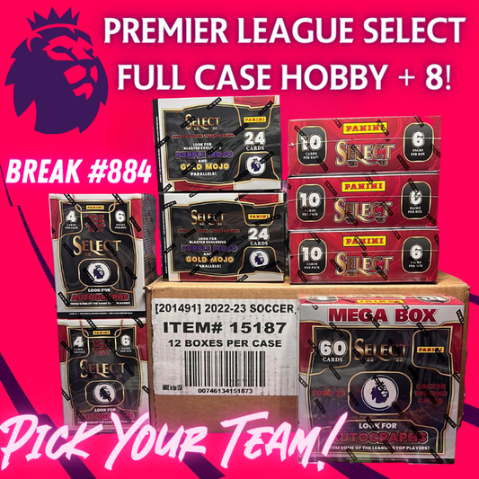Break 884 - 22/23 Select Premier League 20 Box Mixer featuring FULL CASE of Hobby - Pick Your Team / Player