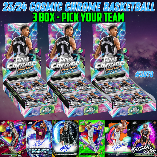 Break 3978 - NBA 23/24 Topps Cosmic Chrome Hobby 3 Box - Pick Your Team/Player!