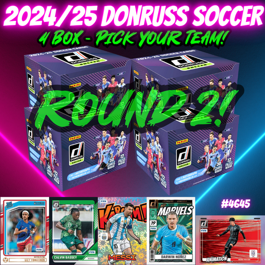 Break 4645 - 24/25 Donruss Soccer Hobby - 4 Box - Pick Your Team! ROUND 2!