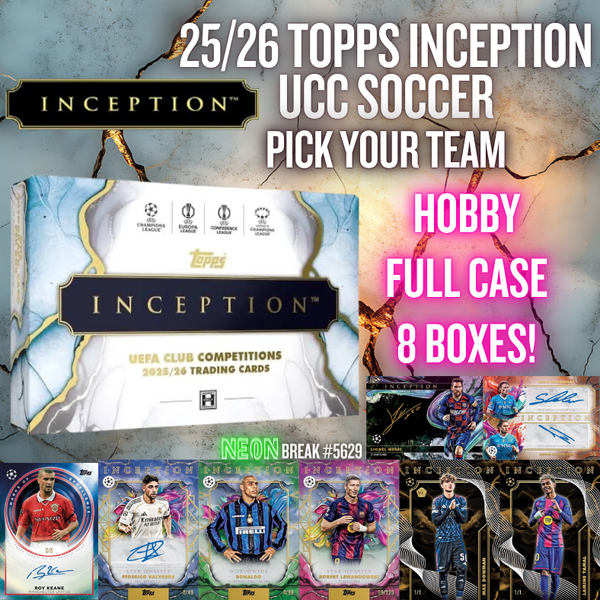 Break 5629 - 25/26 Topps Inception UEFA Club Competitions Soccer  - FULL CASE - Pick Your Team!