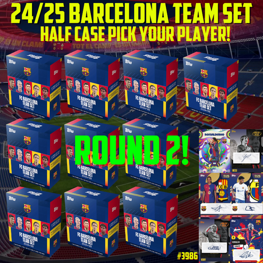 Break 3986 - 24/25 Topps Barcelona Team Set - HALF CASE - 10 Boxes - Pick Your Player - ROUND 2!