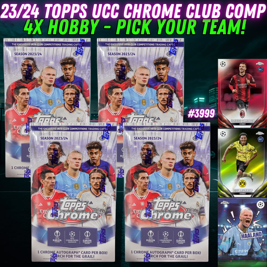 Break 3999 - 23/24 Topps UCC Chrome Club Competitions HOBBY - 4 Box - Pick Your Team!