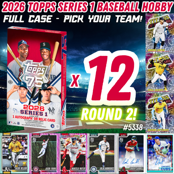 Break 5338 - 2026 Topps Series 1 Baseball Hobby - Full Case - Pick Your Team! ROUND 2!