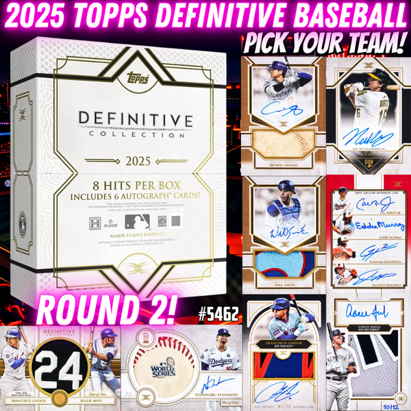 Break 5462 - 2025 Topps Definitive Baseball - Pick Your Team! ROUND 2!