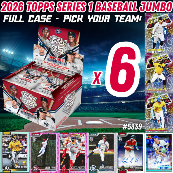Break 5339 - 2026 Topps Series 1 Baseball Jumbo - Full Case - Pick Your Team!