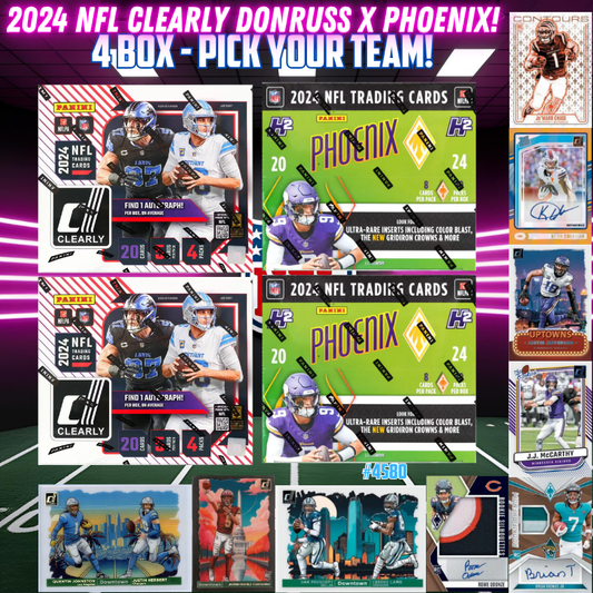 Break 4580 - 2024 NFL Clearly Optic x Phoenix H2 - 4 Box - Pick Your Team!