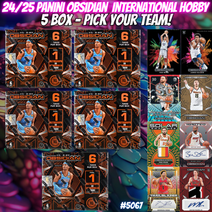Break 5067 - 24/25 Obsidian Int. Hobby - 5 Box - Pick Your Team!