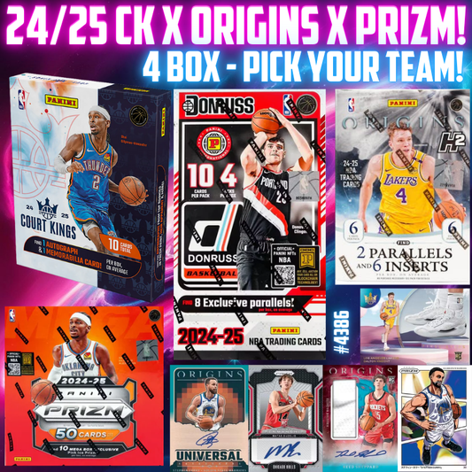 Break 4386 - 24/25 NBA Court Kings x Origins H2 x Prizm - 4 Box - Pick Your Team!