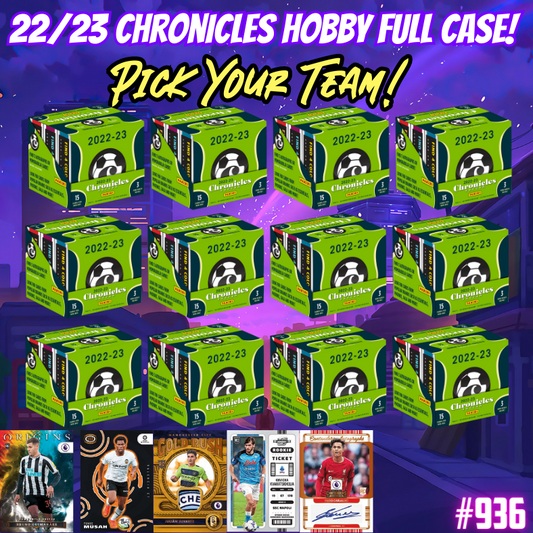 Break 936 - 22/23 Chronicles Soccer Hobby FULL CASE - 12 Boxes - Pick Your Player/Team